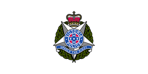 Victoria police logo, featuring a star topped by a crown encircled by a laurel wreath
