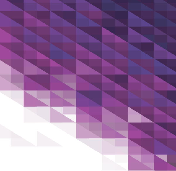 A series of purple triangles displayed in a geometric pattern
